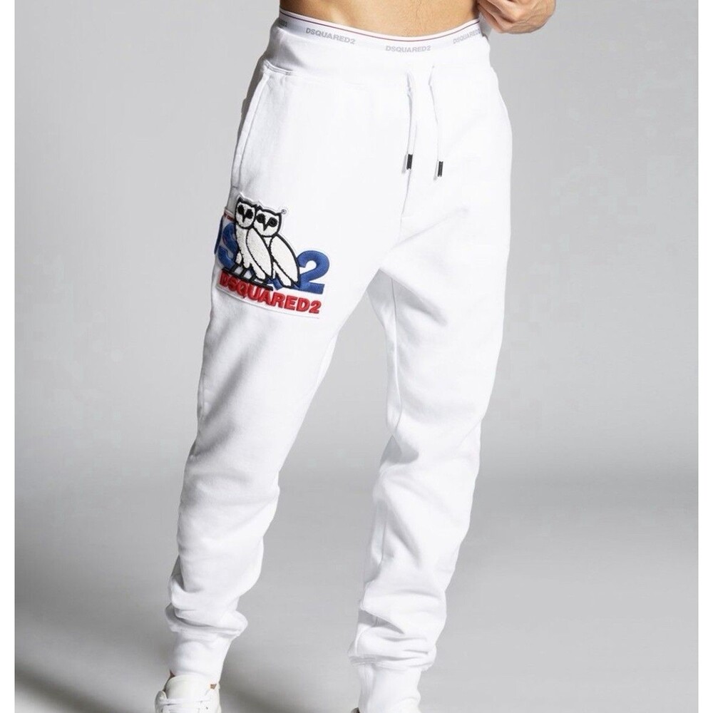 DSquared2 x OVO Limited Capsule w/ Owl Patch Jersey Jogger Sweatpants Men's XL